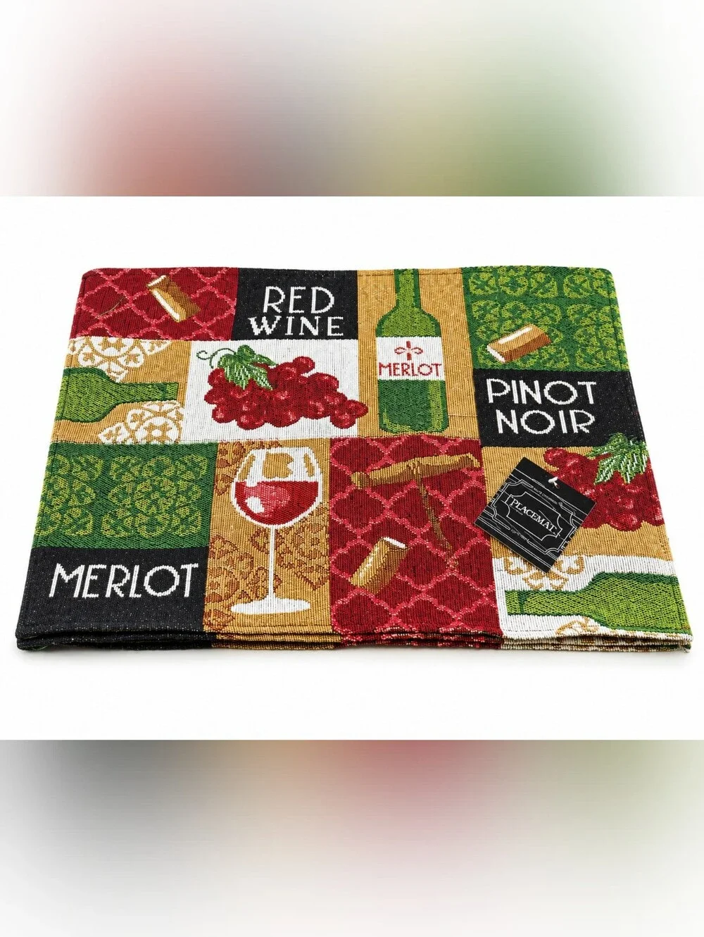 Home Concepts Set of 4 Tapestry Wine Placemats, NWT
